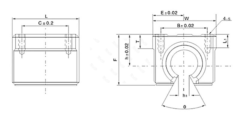 SBR16UU linear bearing slider drawing SBR16UU linear bearing slider drawing