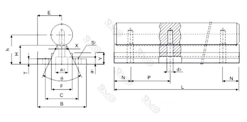 SBR16 linear guide rail drawing SBR16 linear guide rail drawing