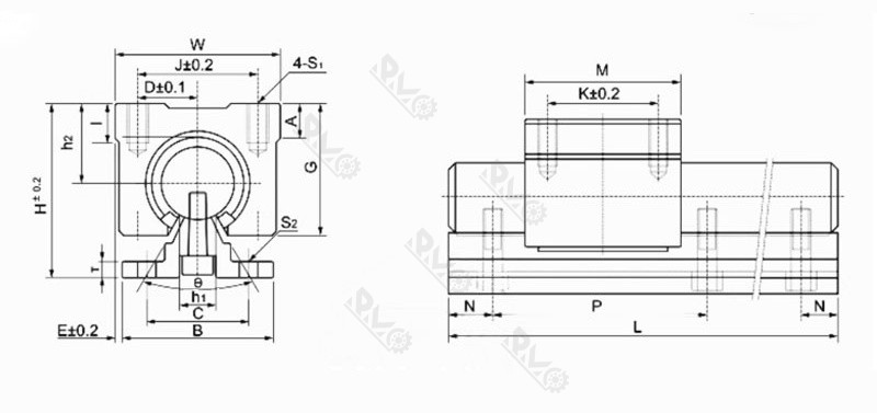 SBR series linear bearing slider drawing SBR series linear bearing slider drawing