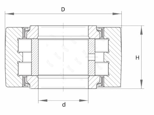 PWTR50110 Supporting Roller Bearing Drawing PWTR50110 Supporting Roller Bearing Drawing