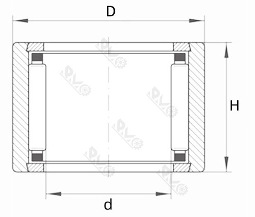 NK8/12 Needle Roller Bearing Drawing NK8/12 Needle Roller Bearing Drawing