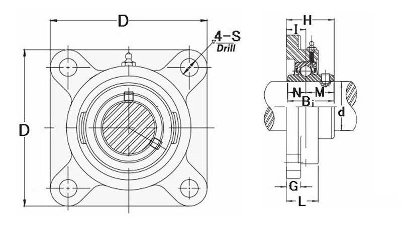 SUCF205-16 Pillow Block Bearing Drawing SUCF205-16 Pillow Block Bearing Drawing