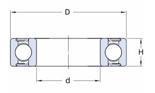 626 2RS ball bearing drawing 626 2RS ball bearing drawing