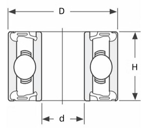 R8 2RS Bearing Drawing R8 2RS Bearing Drawing