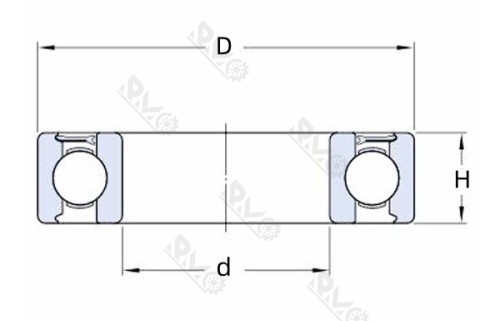 6805-RD Thin Section Bike Bearing Drawing 6805-RD Thin Section Bike Bearing Drawing