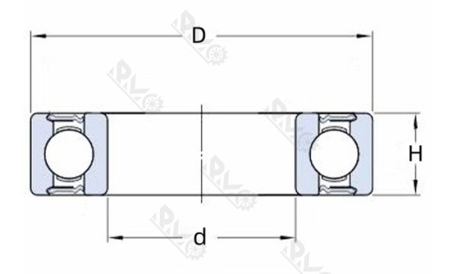 6001-2RS bearing drawing 6001-2RS bearing drawing