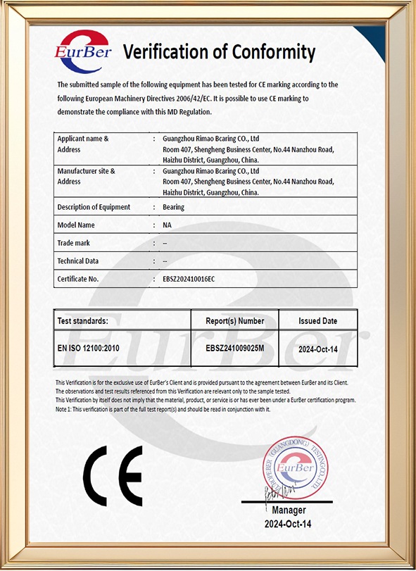 CE Verification of Conformity