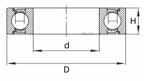 6301ZZ bearing drawing
