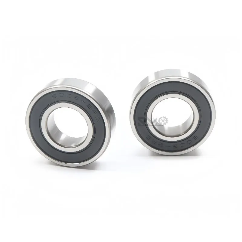Close up of chrome steel 6002rs bearing showing premium material