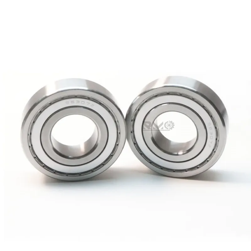 Close up of metal shields on S6307ZZ stainless steel bearing