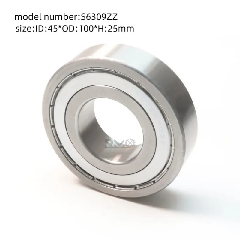 S6309ZZ stainless steel bearing dimensions drawing 45x100x25mm