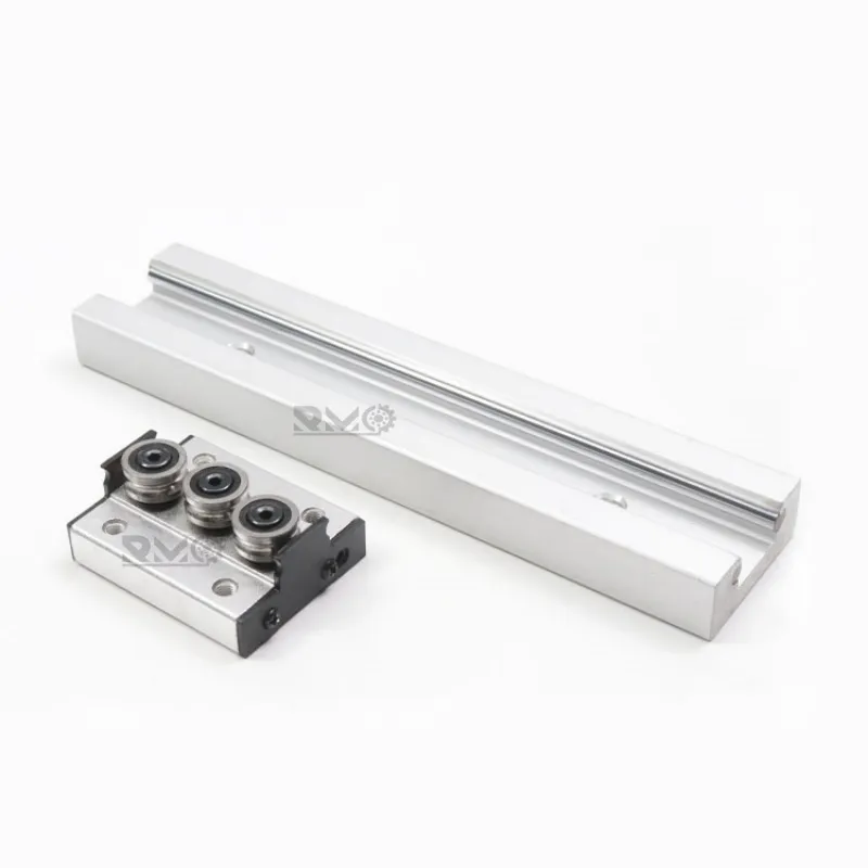 Technical dimensions blueprint of 15x200mm SGR15 customizable length linear guide track