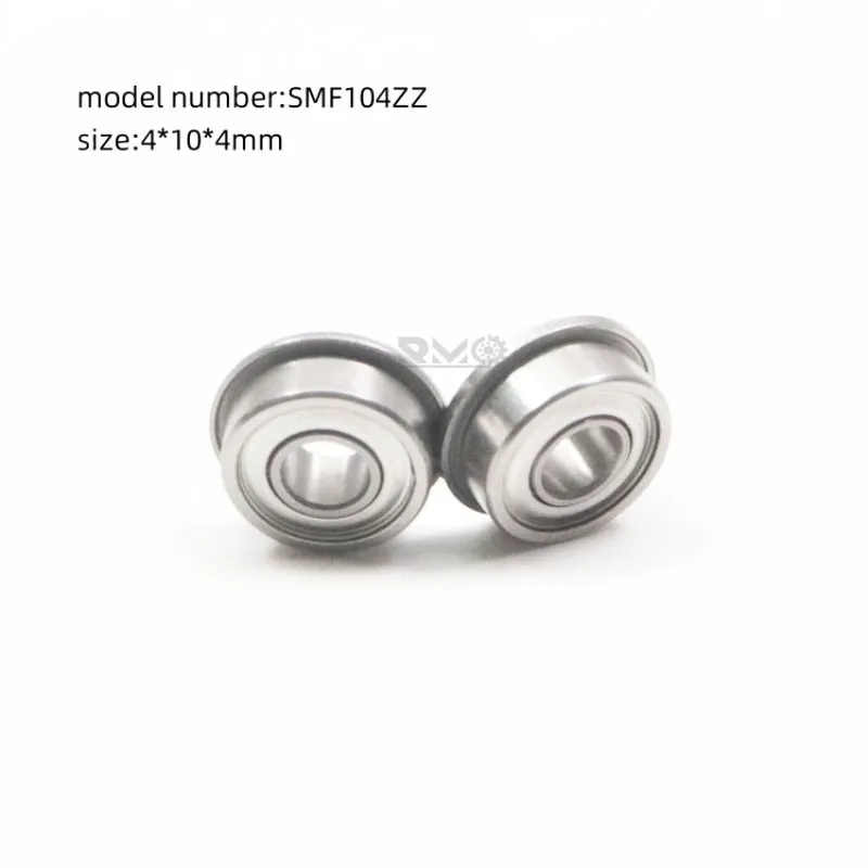 Technical CAD dimension blueprint of SMF104ZZ stainless bearing 4x10x4mm with 11.6mm flange