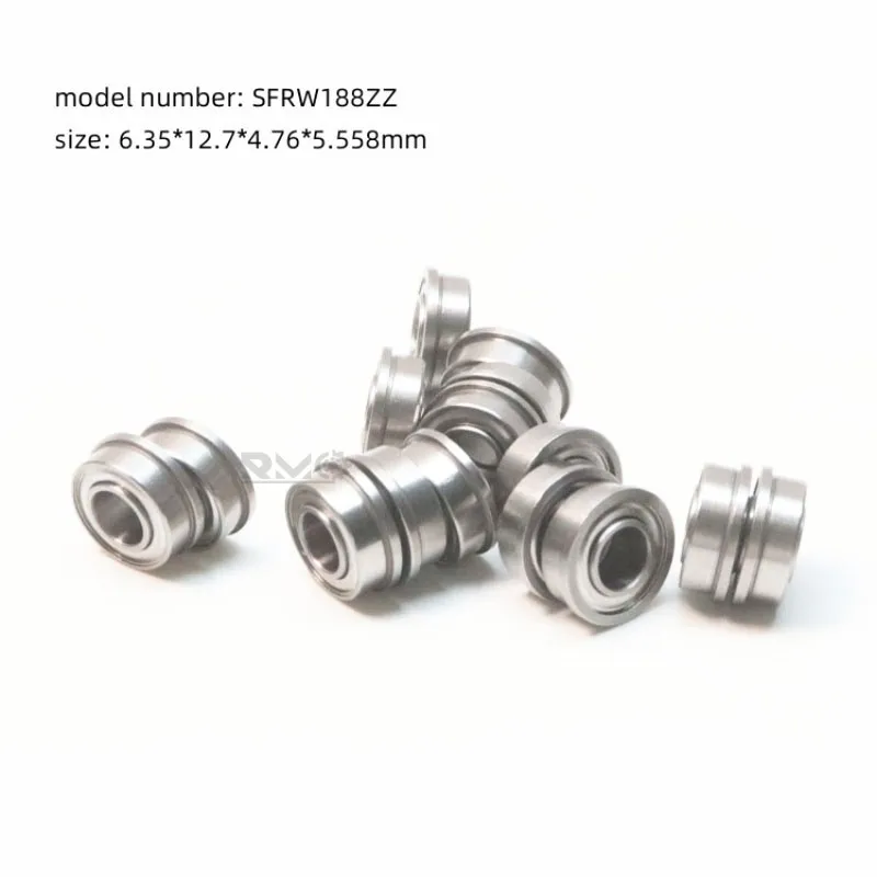 Technical CAD dimensions blueprint of SFRW188ZZ bearing 6.35x12.7x4.76x5.558mm