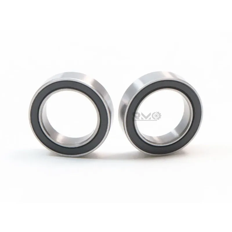 Close up of 6700-2RS miniature ball bearing showing double rubber seals for dust protection