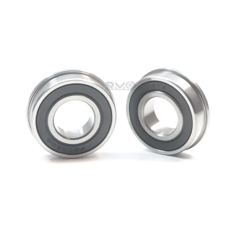 F6002-2RS flanged bearing installed inside an ATV wheel hub and industrial conveyor roller