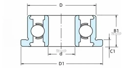 F6002-2RS bearing drawing