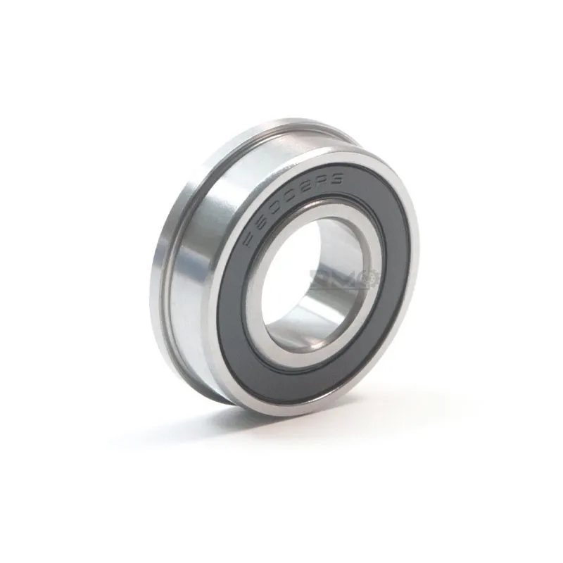Close up detail of F6002-2RS bearing showing the 34.25mm outer flange and waterproof NBR rubber seal