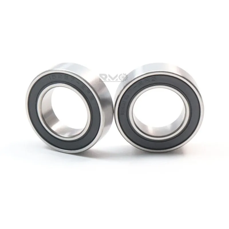 Close up of RMO brand 15267-2RS bicycle hub bearing 15x26x7mm with rubber seals