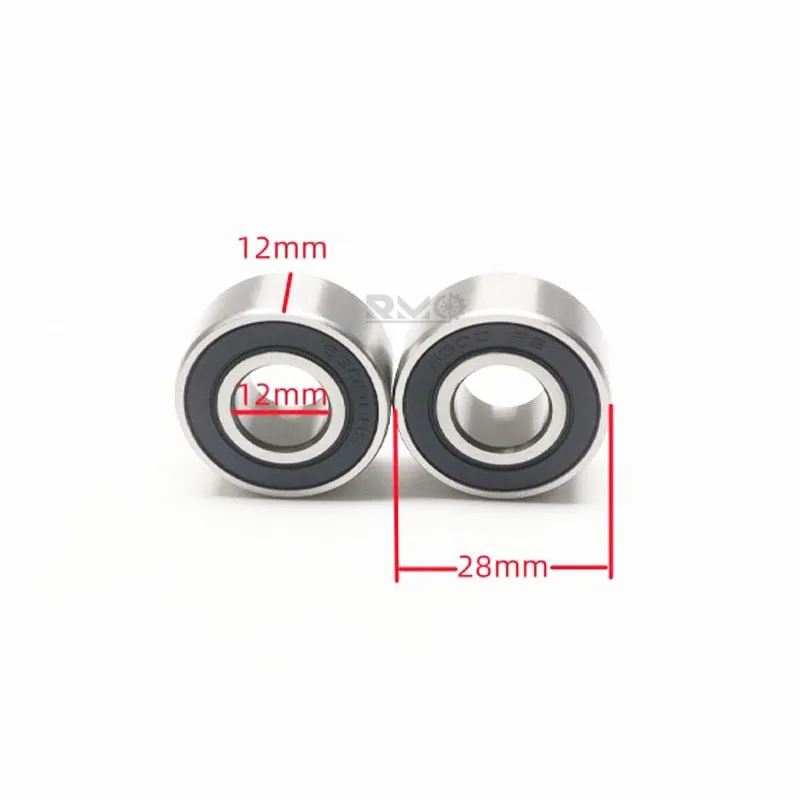Digital caliper measurement of 12x28x12mm on 63001-2RS bearing