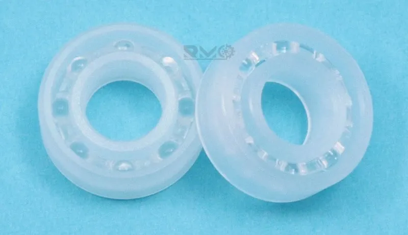 Cross section structure diagram of 686 PP plastic bearing showing polypropylene rings and glass balls