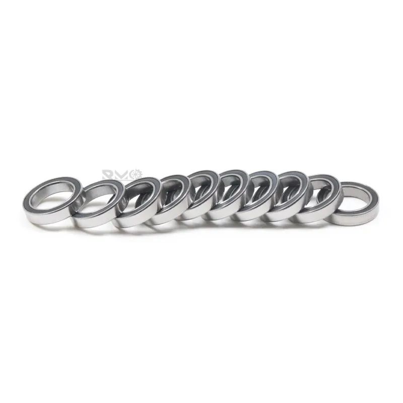 Internal raceway showing GCr15 chrome steel balls inside MR1319-2RS bicycle bearing