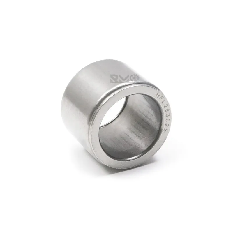Close-up of PA66 nylon cage and GCr15 chrome steel needle rollers in HFL283625 assembly
