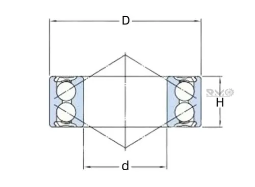 RMO brand 3202A angular contact bearings drawing