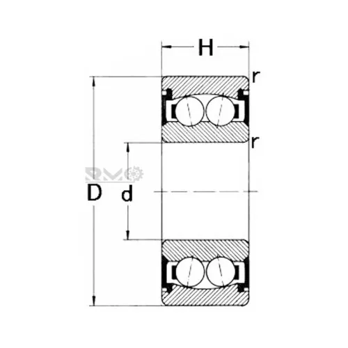 RMO brand S2200-2RS stainless steel bearings drawing